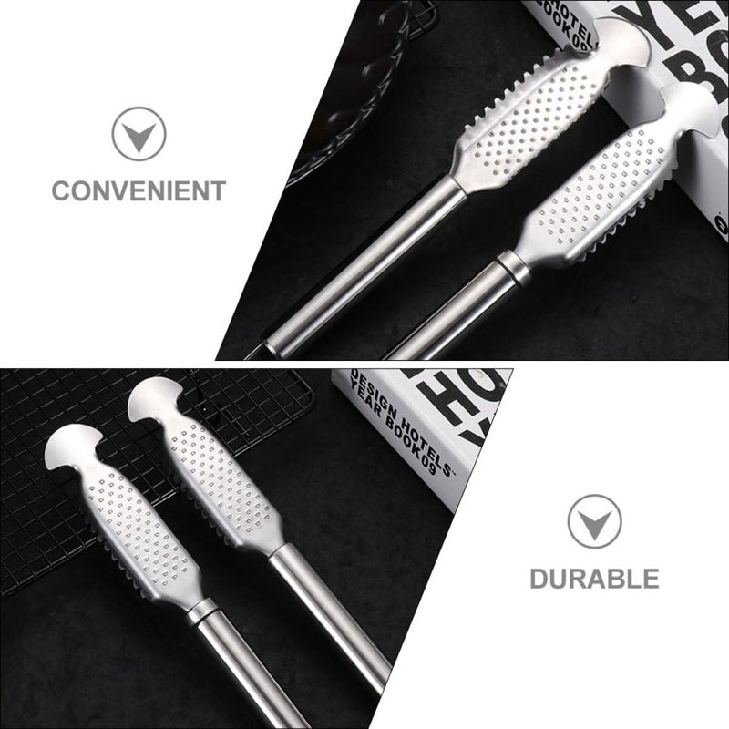 TOYANDONA 2pcs Stainless Steel Fish Scale Remover and Fish Belly Knife Set with Double-line round Handles Reusable Seafood Tool for Kitchen - Image 5