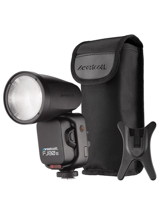 Westcott FJ80 II M Universal Touchscreen 80Ws Round Head Speedlight Flash with Multi-Brand Camera Mount for Wedding, Event, and Portrait On Camera Shoe Mount or Off-Camera Flash - Image 1