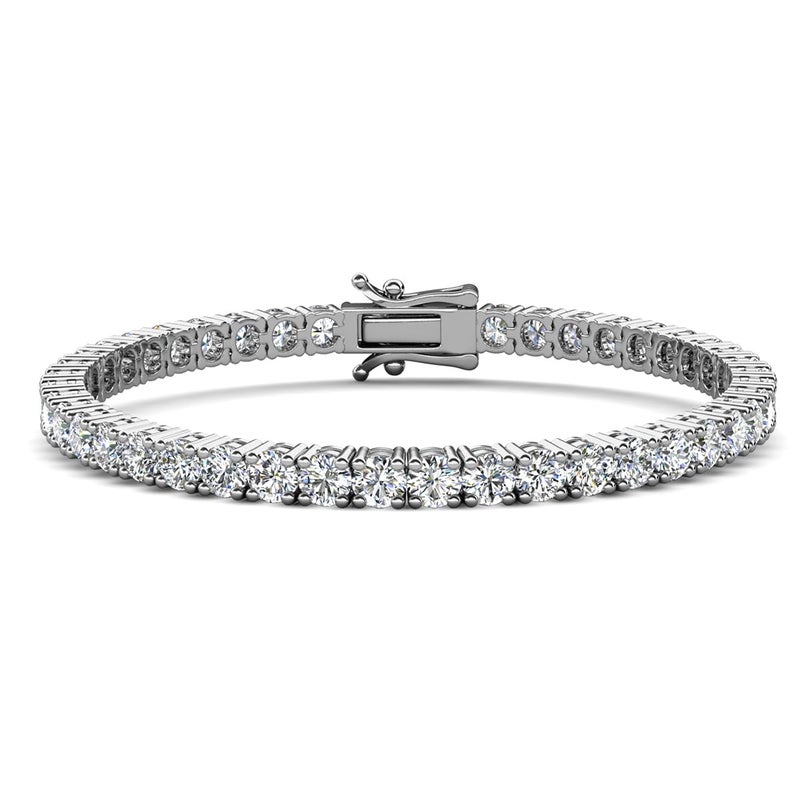 Cate & Chloe Kaylee 18k White Gold-Plated Tennis Bracelet with Simulated Diamond Crystals, Elegant Hypoallergenic Jewelry for Women, Gift for Her on Christmas, Birthday, Anniversary - Image 1