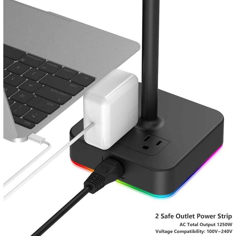 حامل سماعة راس RGB مع شاحن USB - Image 4