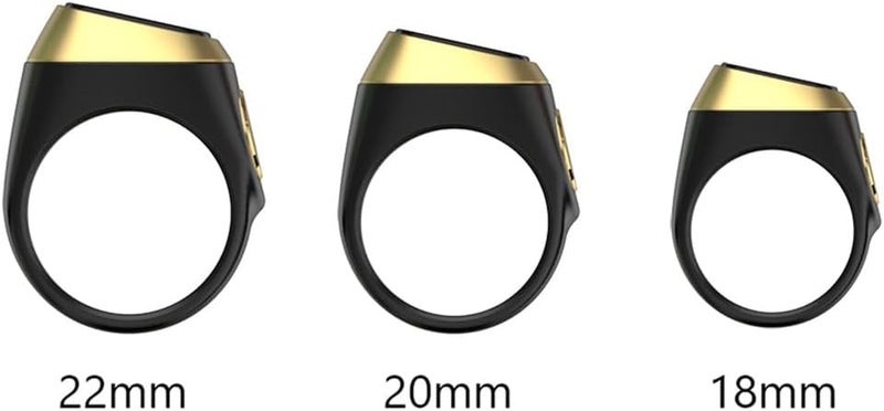 YU WELL iQIBLA Smart Tasbih Zikr Ring- Muslim Prayer- Prayer Timing Reminder OLED Display Tasbih Counter Smart Ring Wearable Technology Waterproof (18MM Plastic, Black) - Image 5
