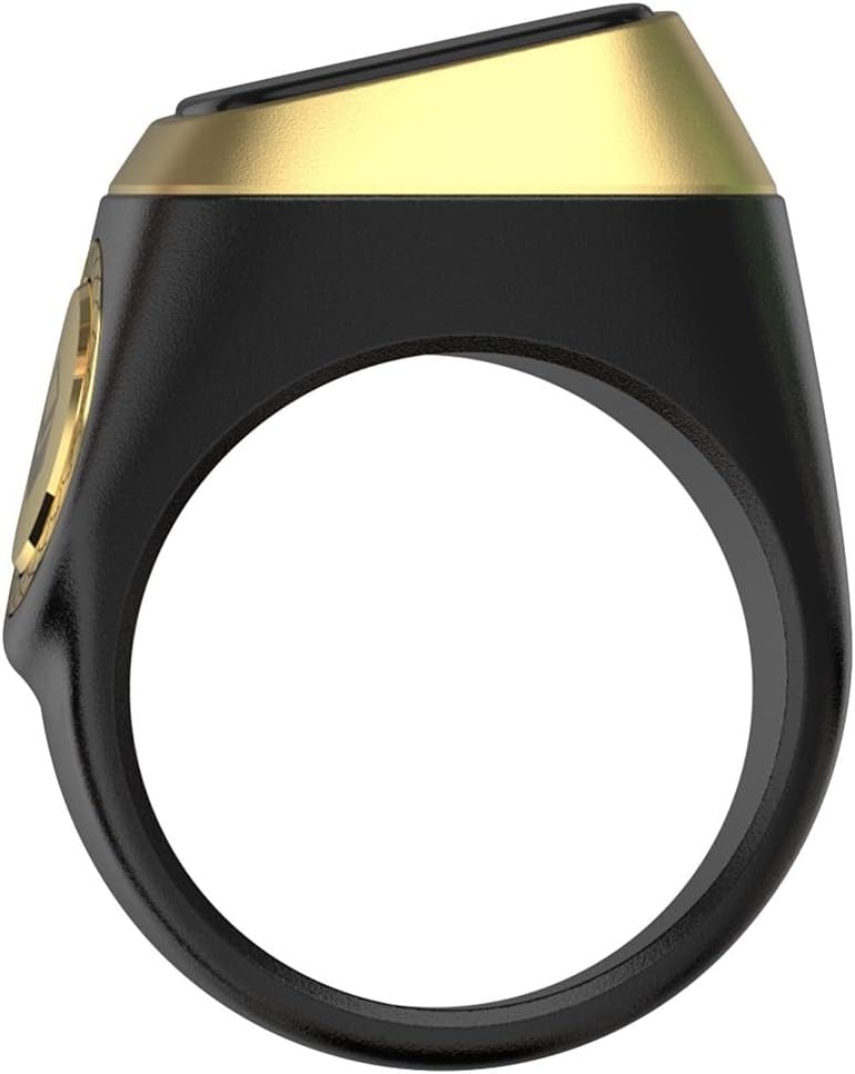 YU WELL iQIBLA Smart Tasbih Zikr Ring- Muslim Prayer- Prayer Timing Reminder OLED Display Tasbih Counter Smart Ring Wearable Technology Waterproof (18MM Plastic, Black) - Image 4