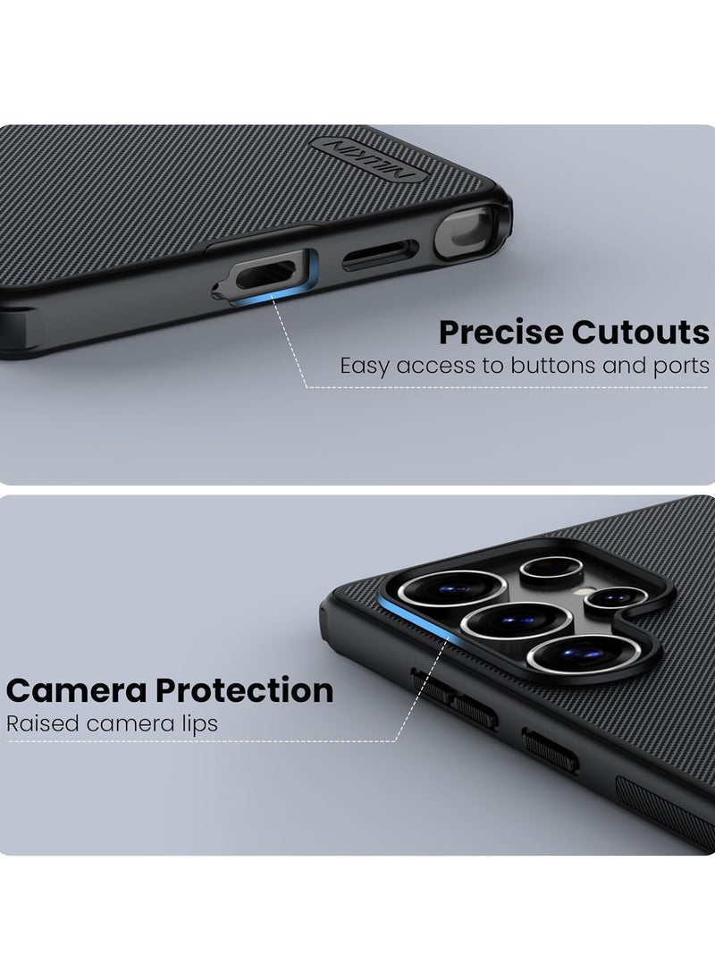 Nillkin - Nillkin Case Cover Super Frosted Pro  Magnetic Wireless Charging  Case Anti-Scratch & Slip For Samsung Galaxy S25 Ultra (Black) - Image 1