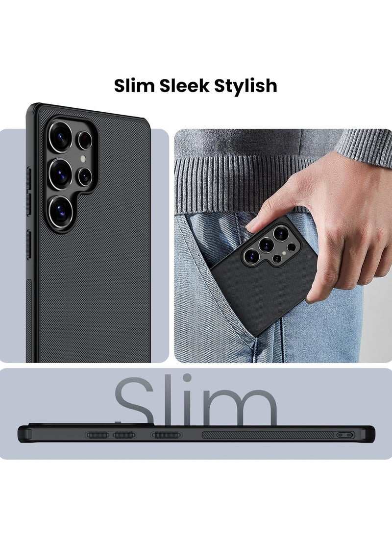 Nillkin - Nillkin Case Cover Super Frosted Pro  Magnetic Wireless Charging  Case Anti-Scratch & Slip For Samsung Galaxy S25 Ultra (Black) - Image 1
