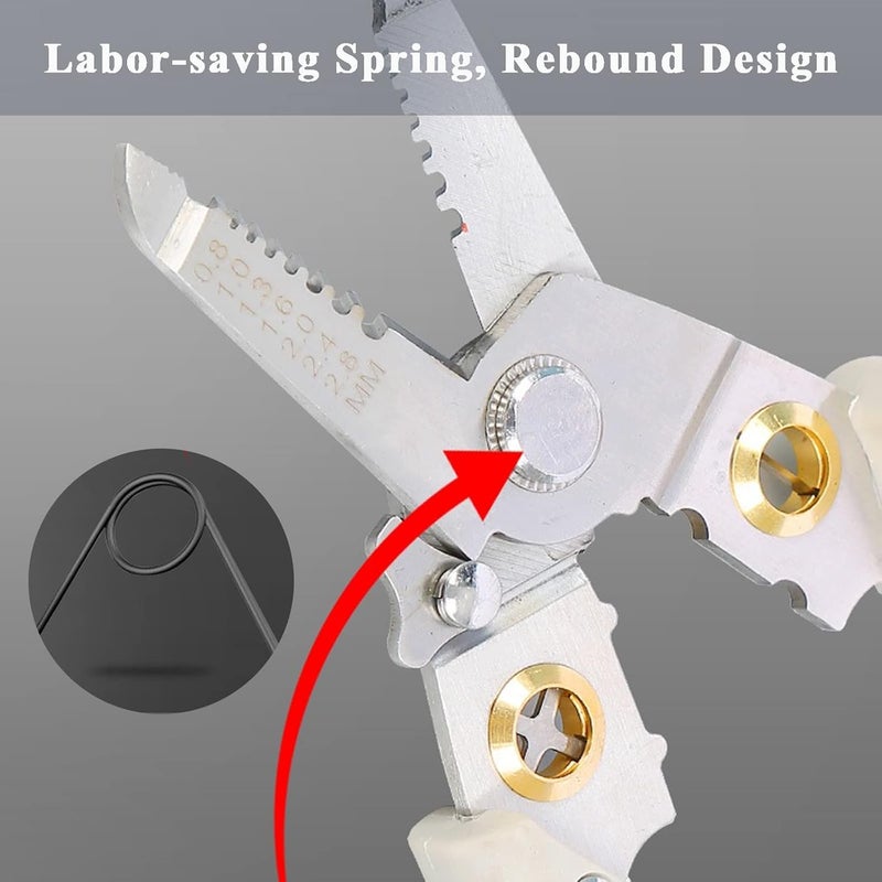 Japelessor Japelessor Special Wire Stripper for Electrician 6 in 1 Multifunctional Wire Strippers Black Alloy Steel Wire Stripper  - Image 5
