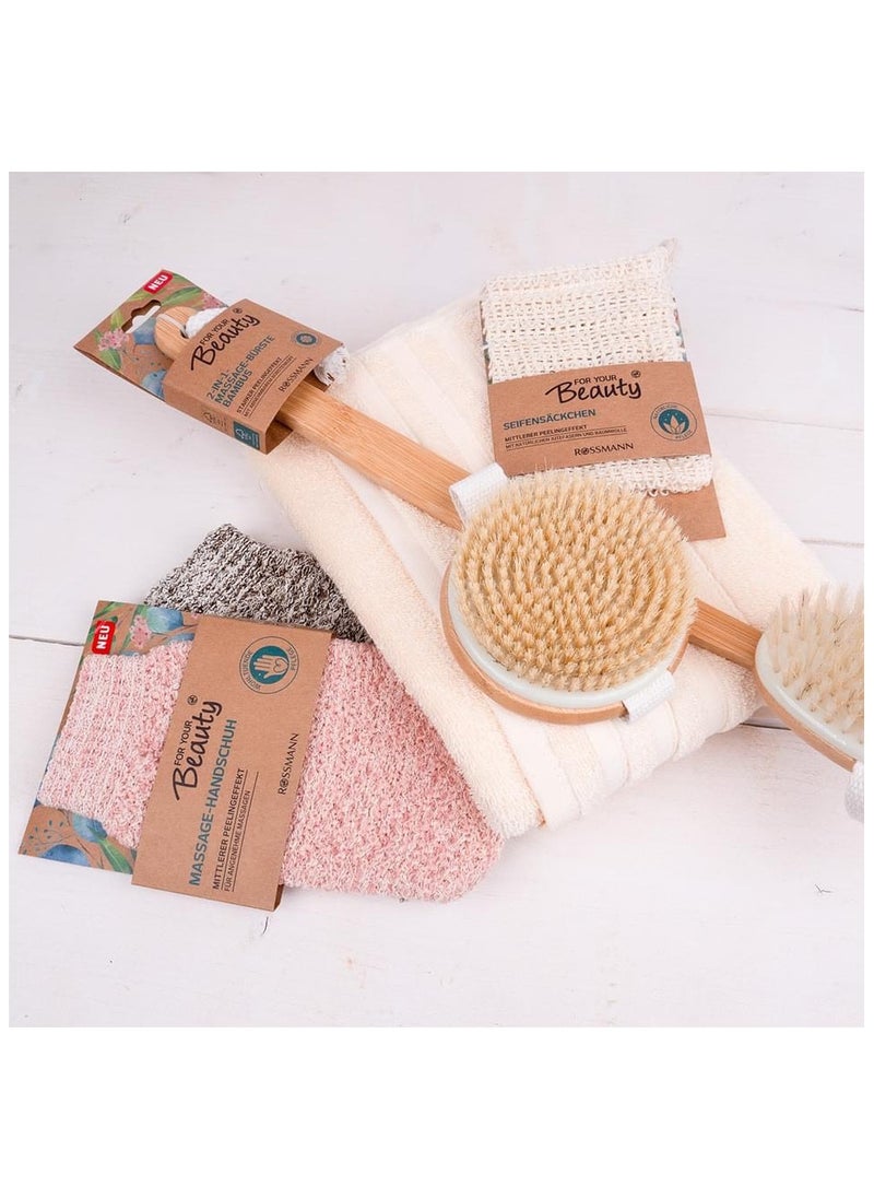 ROSSMANN - German Brand, Massage brush bamboo, High quality, Long Handle Body Brush,Bath Brush, Shower Brush Body Scrubber, Back Scrubber, Back brush, made in Germany - Image 1