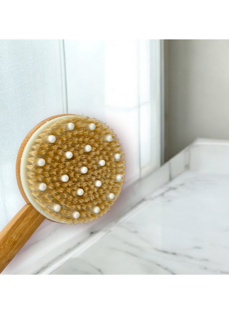ROSSMANN - German Brand, Massage brush bamboo, High quality, Long Handle Body Brush,Bath Brush, Shower Brush Body Scrubber, Back Scrubber, Back brush, made in Germany - Image 1