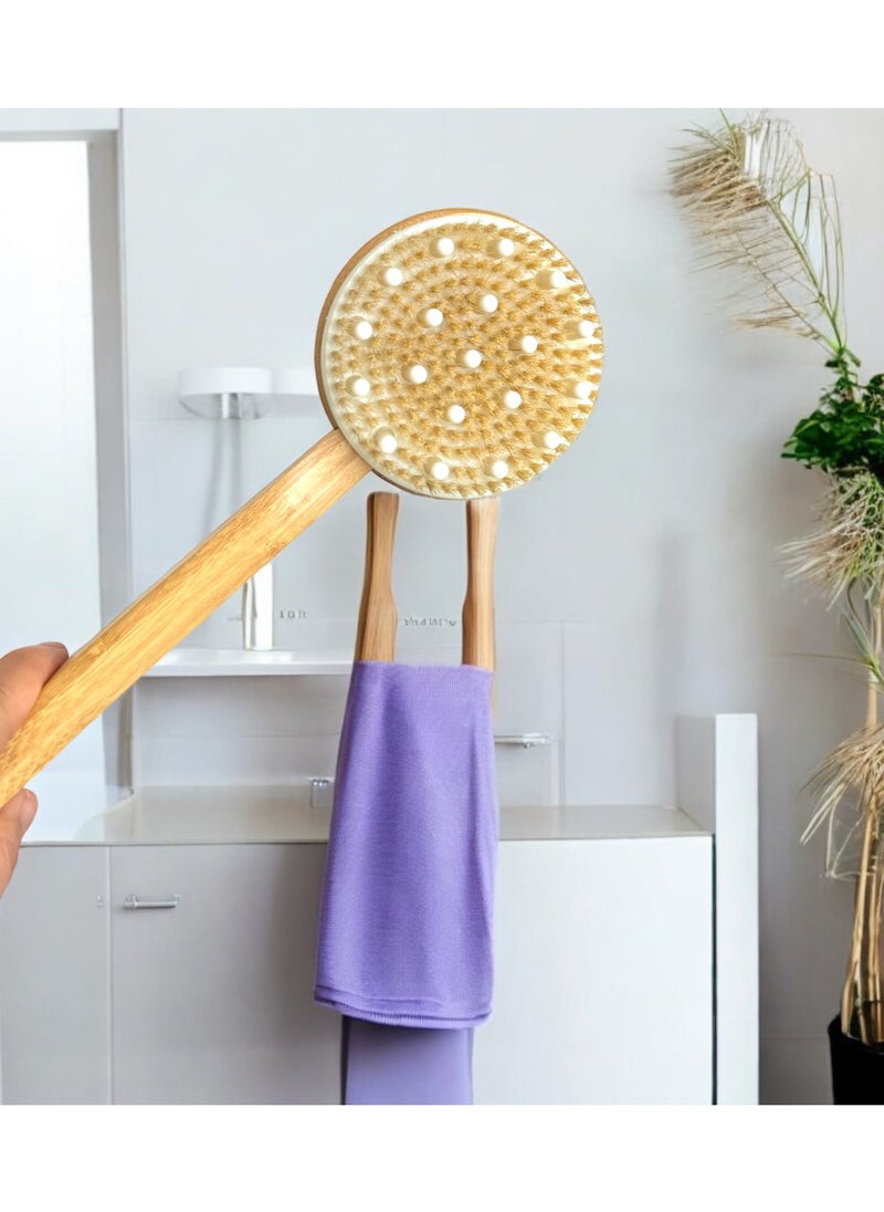ROSSMANN - German Brand, Massage brush bamboo, High quality, Long Handle Body Brush,Bath Brush, Shower Brush Body Scrubber, Back Scrubber, Back brush, made in Germany - Image 1