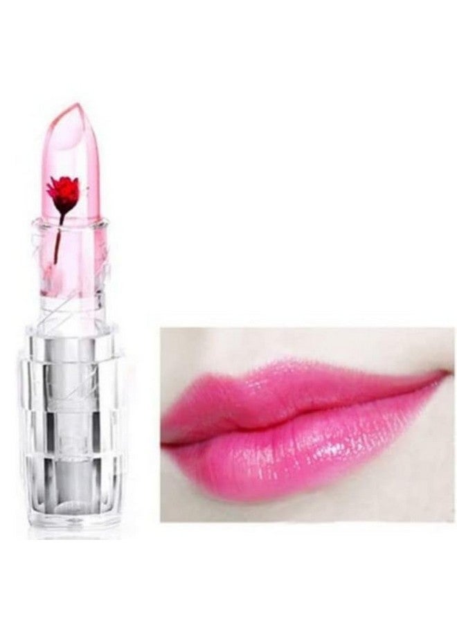 Aasakt New Professional Waterproof Moisturizing Flower Crystal Glossy Lipstick Jelly Flower Transparent Color Changing Lip Balm Lipstick For Girls & Women - (Pack Of 2) - Image 2