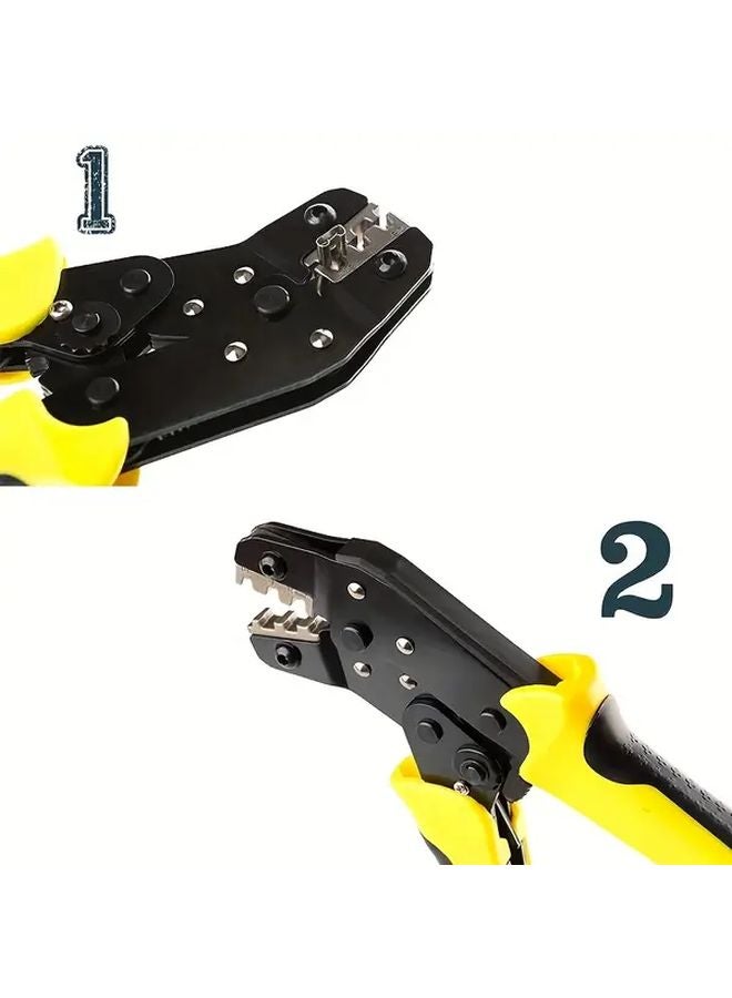 Yellow Handle Multi Functional Wire Crimping Pliers Durable Metal Construction Includes Interchangeable Tips - Image 5