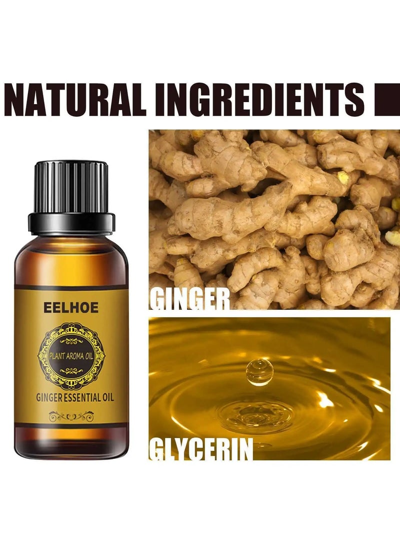 EELHOE Belly Drainage Ginger Oil, Ginger Essential Oil for Weight Loss,Slimming Tummy Ginger Oil,Ginger Oil for Weight Loss Belly Fat, Fat Burning Relieve Muscle Soreness(30ML) - Image 4