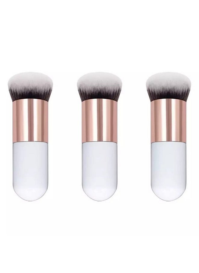 ClubComfort - New Chubby Pier Foundation Brush Flat Cream Makeup Brushes Professional Cosmetic Make-up Brush 3 Pcs - Image 1
