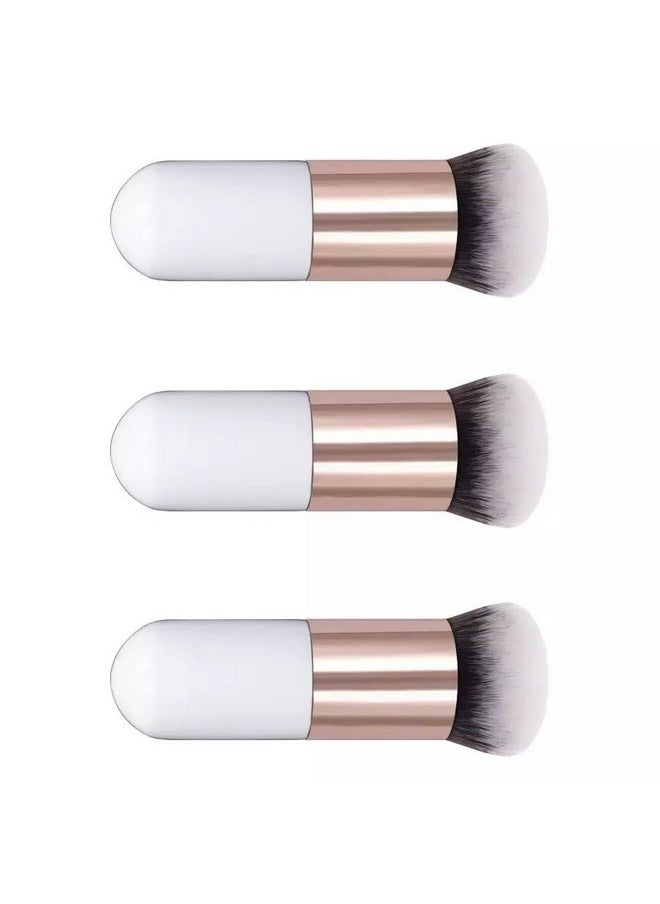 ClubComfort - New Chubby Pier Foundation Brush Flat Cream Makeup Brushes Professional Cosmetic Make-up Brush 3 Pcs - Image 1