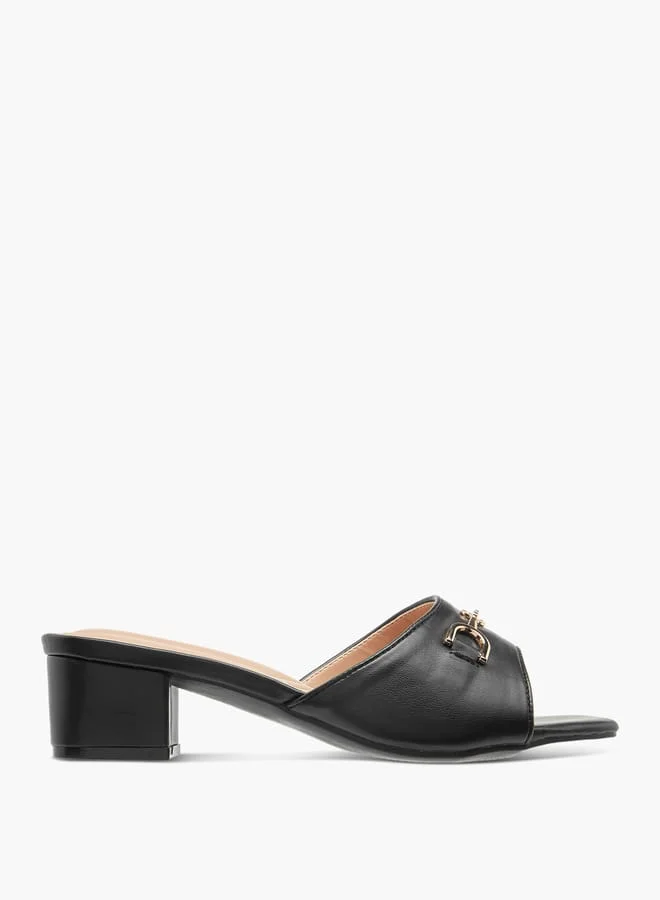 Celeste Women's Monogram Detail Slip-On Sandals with Block Heels