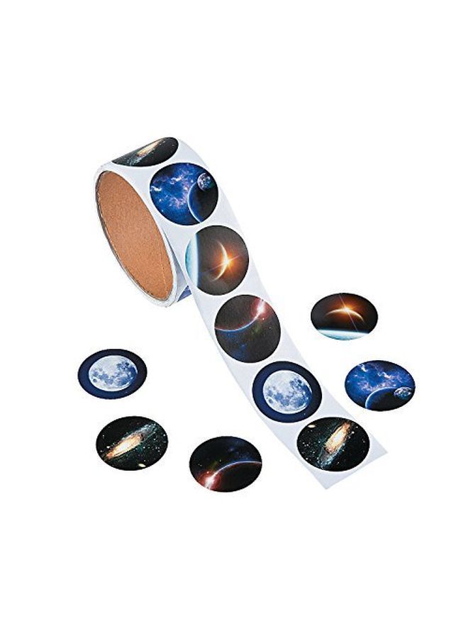 Fun Express Realistic Photo Space Roll Stickers Stationery 100 Pieces - Image 1