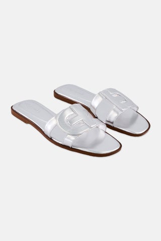 COLE HAAN Women CHRISEE Medium Slip On Sandals, Silver Best