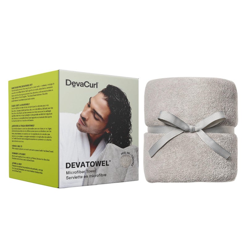 Devacurl Microfiber Anti-Frizz Hair Towel | Gently Dries | Gray - Image 1