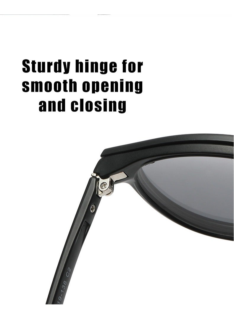 اتش اس نظارات شمسية للجنسين للحماية من الأشعة فوق البنفسجية، إطار واحد + 5 عدسات مشبكية - Image 3