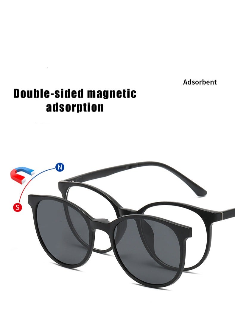 اتش اس نظارات شمسية للجنسين للحماية من الأشعة فوق البنفسجية، إطار واحد + 5 عدسات مشبكية - Image 4