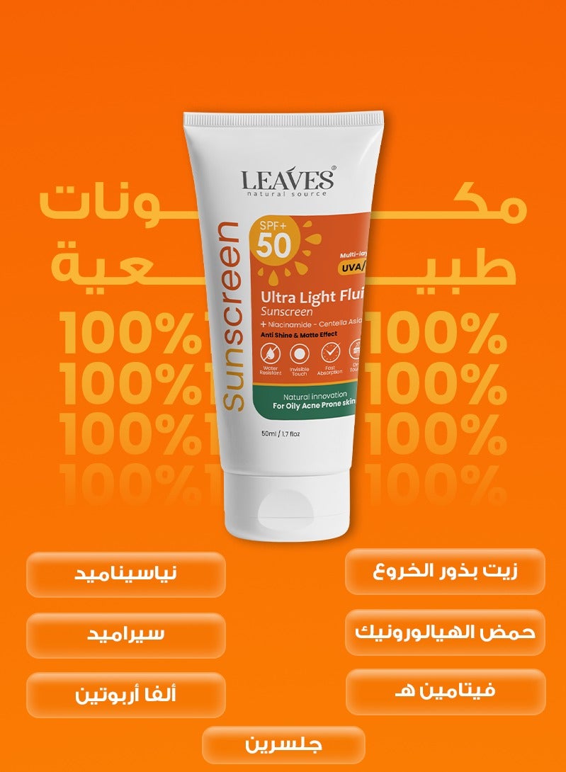 لييفز ليفز صن سكرين الترا لايت فلويد للبشرة الدهنية و المختلطه 50 مل - Image 2