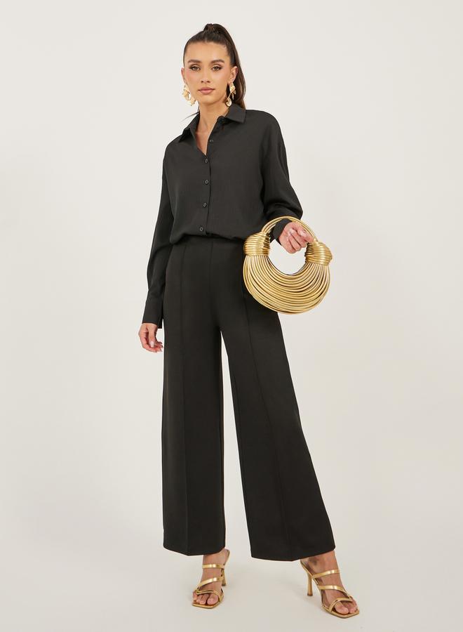 Styli Textured Long Sleeve Oversized Shirt - Image 2