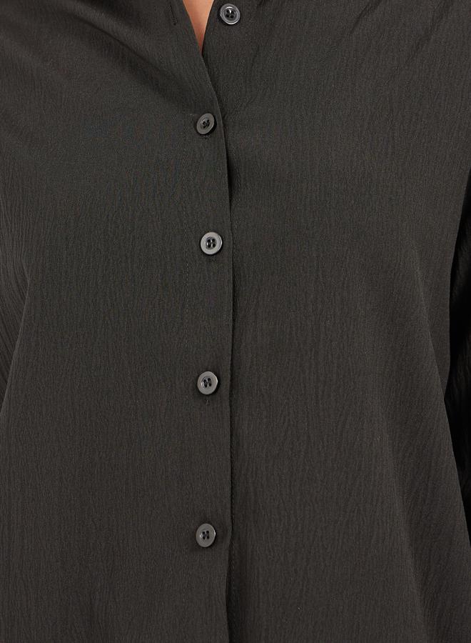 Styli Textured Long Sleeve Oversized Shirt - Image 4