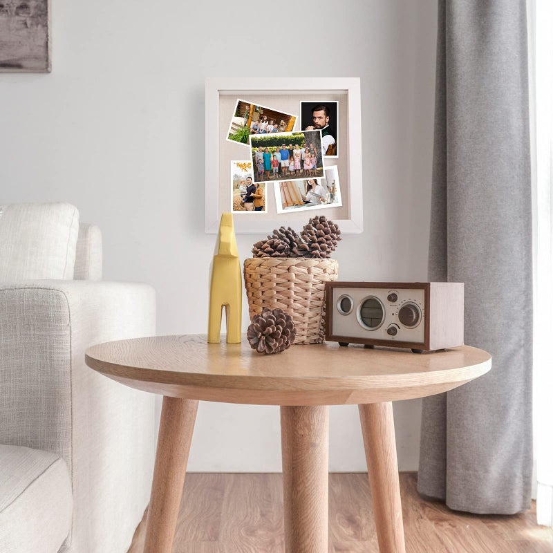QDSSDECO 10x10 إطار المربع الظل مع اللوحة الخلفية والكتان والزجاج الحقيقي CASE DEAWCAS - Image 4