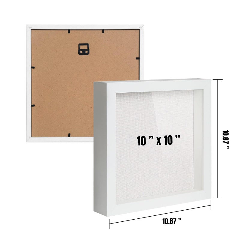 QDSSDECO 10x10 إطار المربع الظل مع اللوحة الخلفية والكتان والزجاج الحقيقي CASE DEAWCAS - Image 5