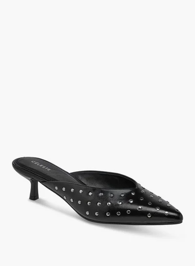 سيليست حذاء نسائي سهل الارتداء بكعب رفيع ومزين