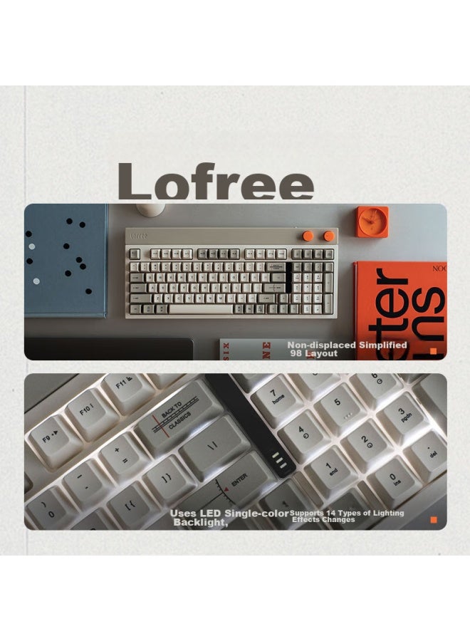 Lofree Compact Tri-mode Hot-swappable Customizable Mechanical Keyboard, Wireless Bluetooth Gaming Keyboard For Office, Gasket Structure 98-key Keyboard - Image 1