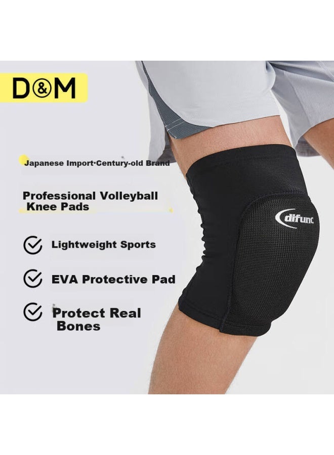 DM D&m Ultra-light Durable Sports Knee Pad With Half Moon Plate For Running, Basketball, Volleyball, Soccer, Imported From Japan, Black, One Piece - Image 1