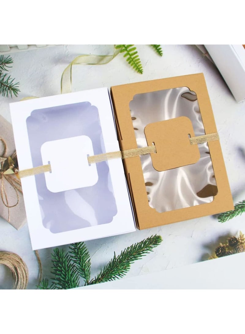 SYOSI Paper Bakery Boxes with Window, Clear Cake Boxes for Treats, Cookies, Biscuits, and Pastries, Ideal for Weddings, Baby Showers, Parties, with Stickers, White, 12 PCS - Image 5