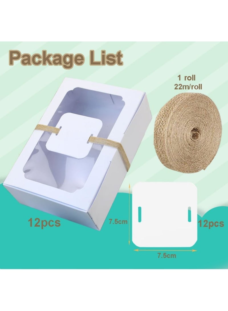 SYOSI Paper Bakery Boxes with Window, Clear Cake Boxes for Treats, Cookies, Biscuits, and Pastries, Ideal for Weddings, Baby Showers, Parties, with Stickers, White, 12 PCS - Image 4