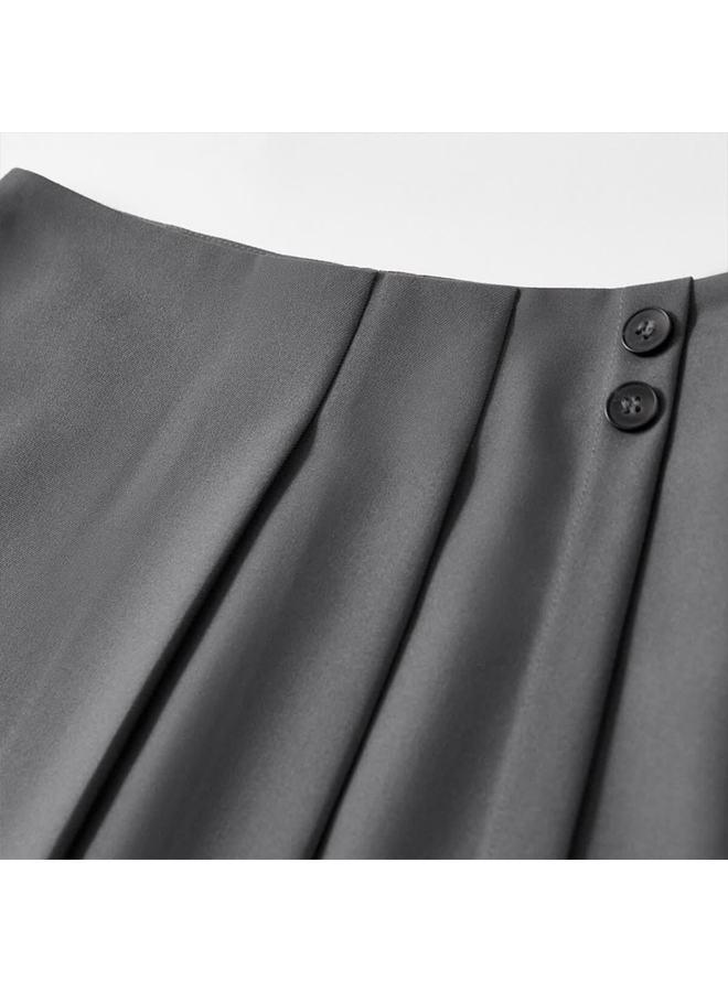 Sentubila Shangdu Bila Women's Workplace Commuting A-line Pleated Skirt Spring Autumn Slim Mid-length Skirt - Image 5