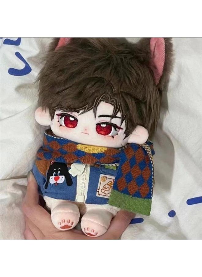 Generic Sweet Shen Lu Shen No Attribute Cotton Doll 20cm Anime Peripheral Cute Gift Plush Doll Dress-up-Height:Lu Shen + Wine Red Sweater Single Piece + Long Rabbit Animal Ear_20cm With Skeleton Already Installed  - Image 4