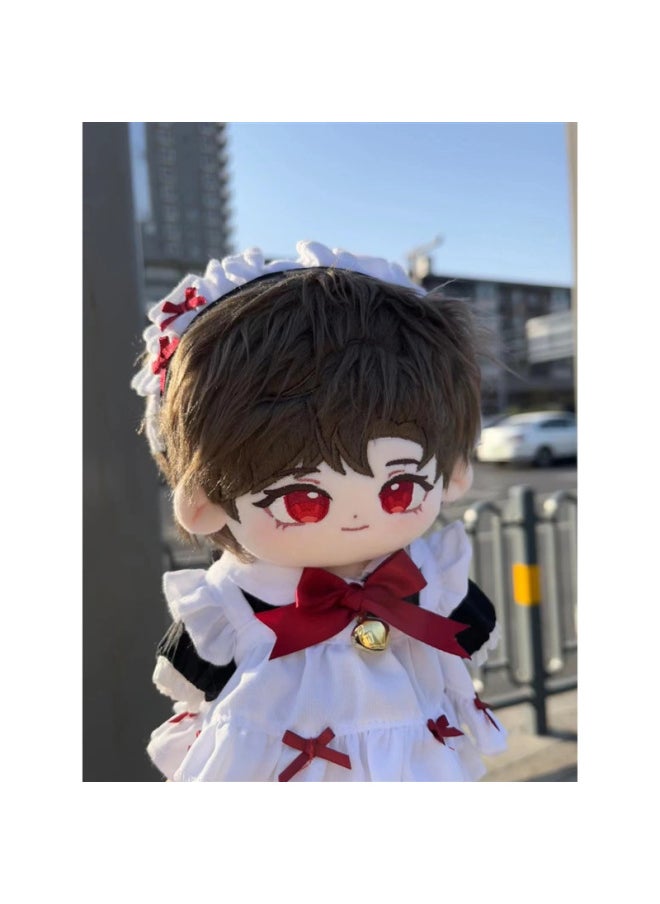Generic Sweet Shen Lu Shen No Attribute Cotton Doll 20cm Anime Peripheral Cute Gift Plush Doll Dress-up-Height:Lu Shen + Wine Red Sweater Single Piece + Long Rabbit Animal Ear_20cm With Skeleton Already Installed  - Image 1
