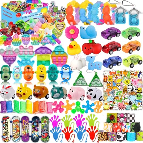 Kaisbro 120 Pcs Party Favors for Kids 4812 Pop Fidget Toys Treasure Box Toys Classroom Prizes Pinata Filler Goodie Bag Stuffers Treasure Chest Carnival Prizes Prize Box Toys for Boys Girls - Image 1