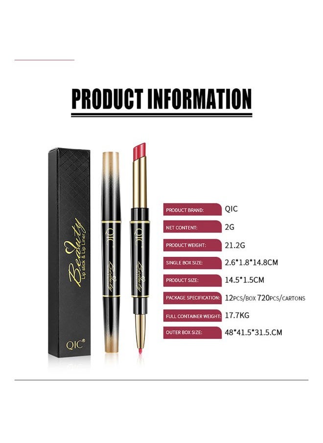 Aseawave - 6Pcs Lip Liner and Lipstick Makeup Set, Purple Red/Claret/Vermilion/Pastel Orange/Rose/Ruby Red Lipstick Pen and with Lip Liner Pencil Set Lip Gift Set for Daily/Travel/Party/Work - Image 1