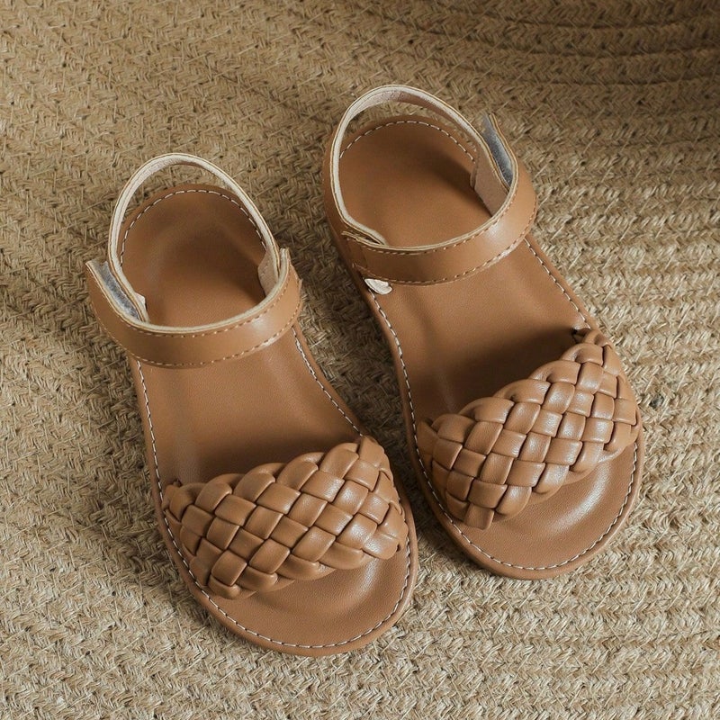Export Retro One-Line Open-Toe Beach Woven Kidsren'S Flats Sandals Children'S Sandals - Image 3