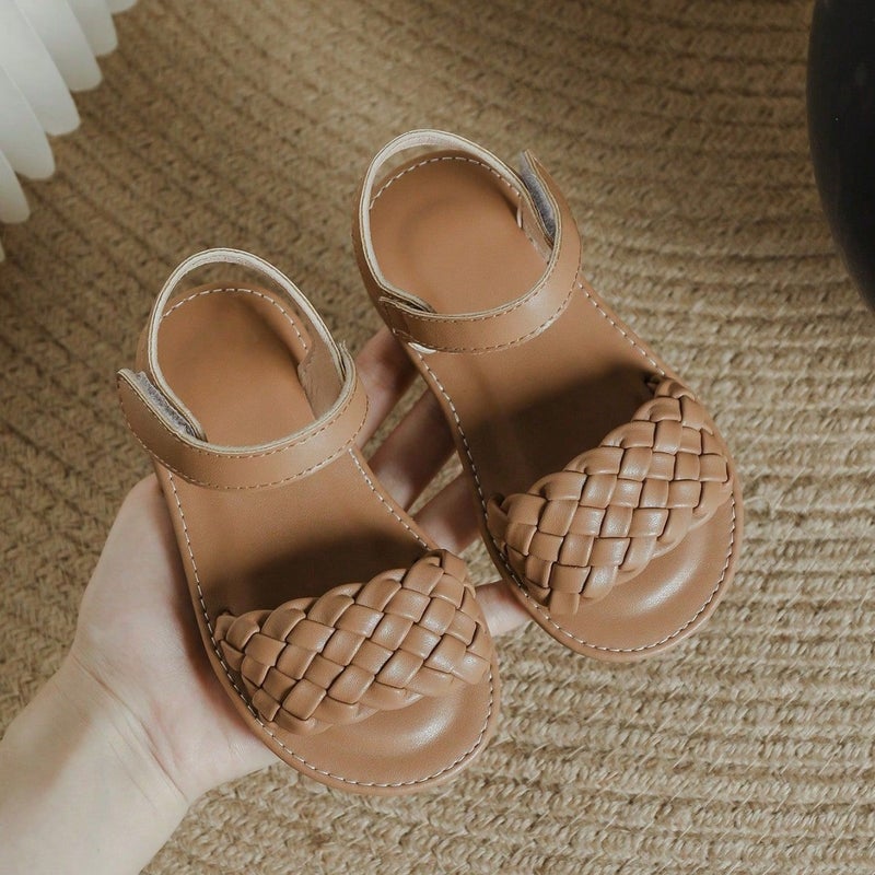 Export Retro One-Line Open-Toe Beach Woven Kidsren'S Flats Sandals Children'S Sandals - Image 2