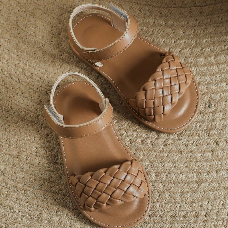 Export Retro One-Line Open-Toe Beach Woven Kidsren'S Flats Sandals Children'S Sandals - Image 4