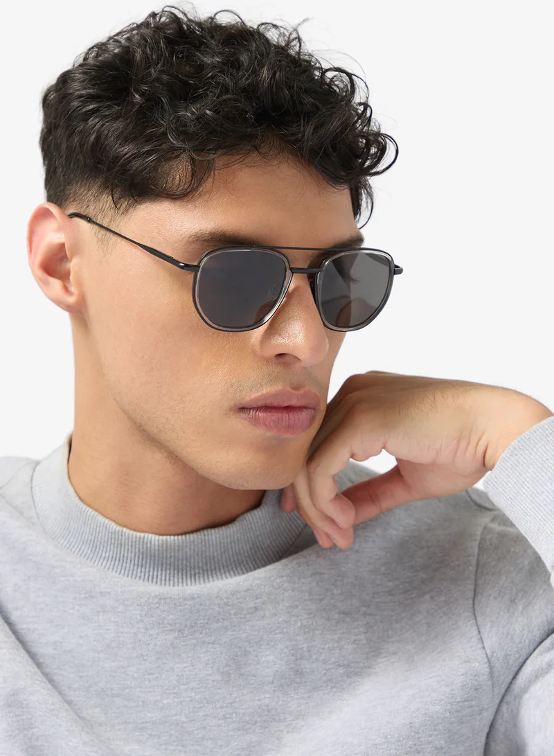 Seventy Five Polarized Lens Square Aviatoe Sunglasses