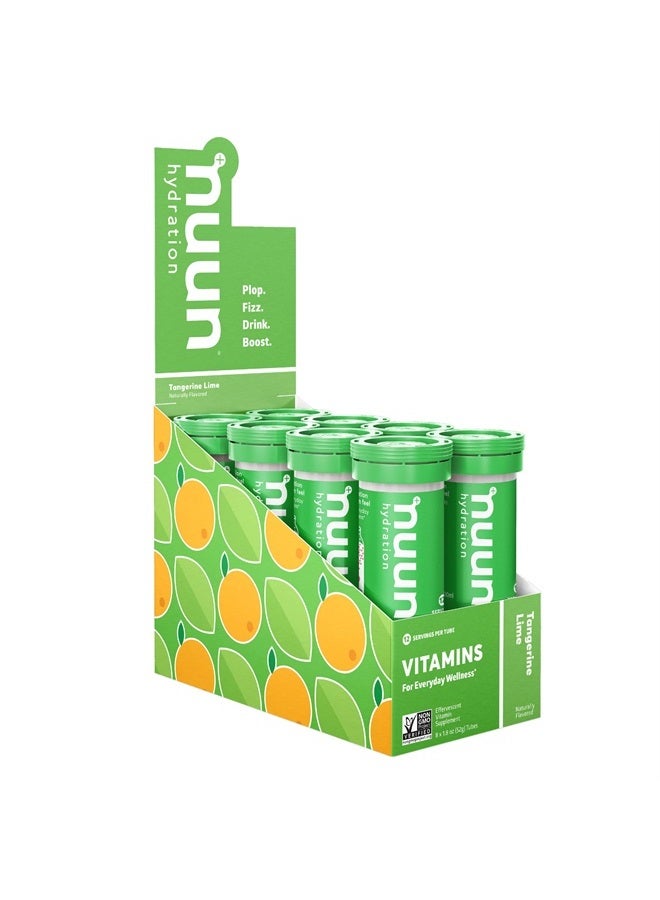 Nuun Hydration Vitamins Electrolyte Tablets + Vitamins, Magnesium, Tangerine Lime, 8 Pack (96 Servings) - Image 1