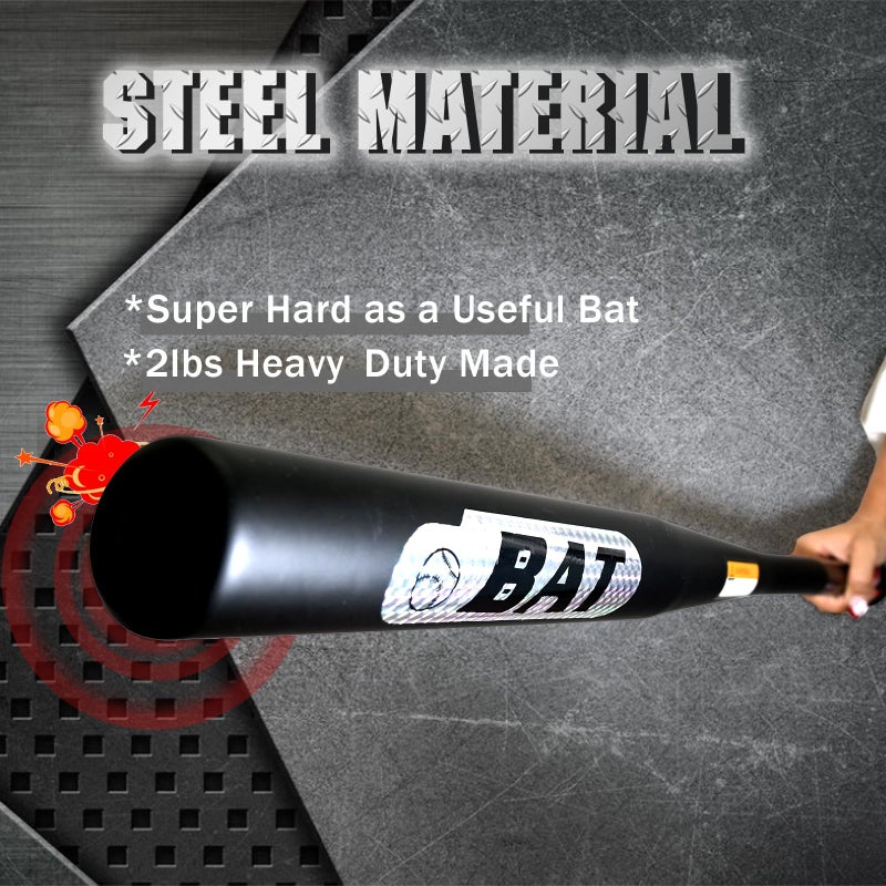 FOORAINDA 32in Baseball Bat 2LBS Heavy Duty Weighted Steel Baseball Bat for Adult and Youth Hardball Metal Bats, 2in Barrel - Image 2