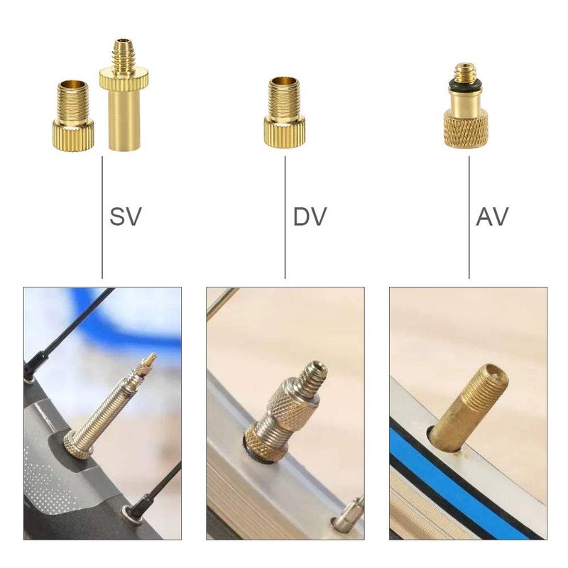 MAYJAM Bicycle Presta Schrader Valve Adaptor, 16PCS YASI Brass Bike Pump Adapters, Ball Pump Needle, Balloon Inflatable Toys Nozzle Inflator Adapter, Air Pump Accessories for Standard Pump or Air Compressor1 - Image 2