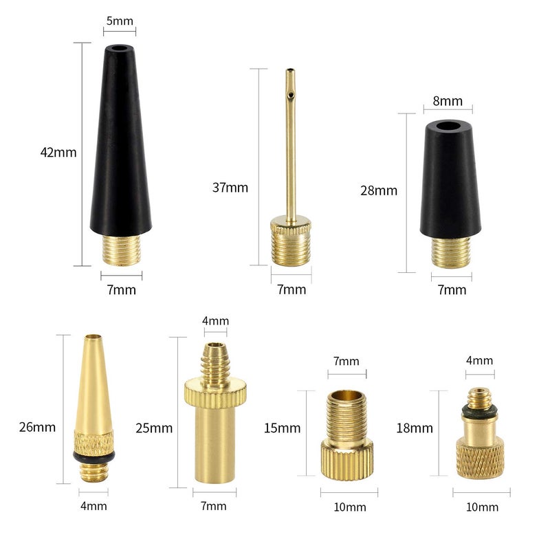 MAYJAM Bicycle Presta Schrader Valve Adaptor, 16PCS YASI Brass Bike Pump Adapters, Ball Pump Needle, Balloon Inflatable Toys Nozzle Inflator Adapter, Air Pump Accessories for Standard Pump or Air Compressor1 - Image 5
