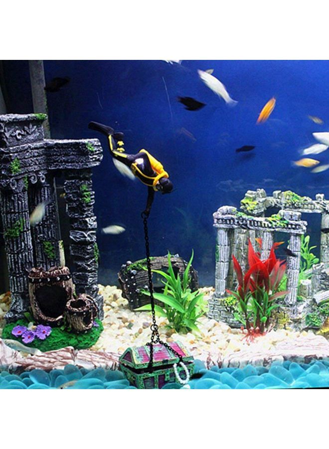 NIBEMINENT Aquarium Chest Diver Ornament With Moving Treasure Multicolour - Image 3