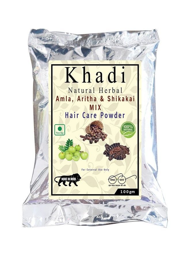 Khadi Natural Herbal Amla Aritha And Shikakai Mix Hair Care Powder 100 Gm  - Image 2