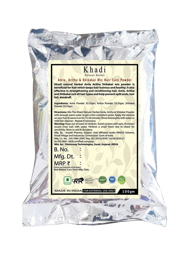 Khadi Natural Herbal Amla Aritha And Shikakai Mix Hair Care Powder 100 Gm  - Image 3