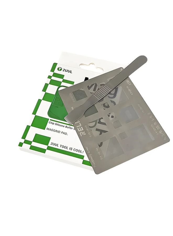 مجموعة وسادة اللحام العالمية متعددة الوظائف مع قالب BGA وشبكة فولاذية وملاقيط تحديد وقشارة موديل SET2 - Image 1